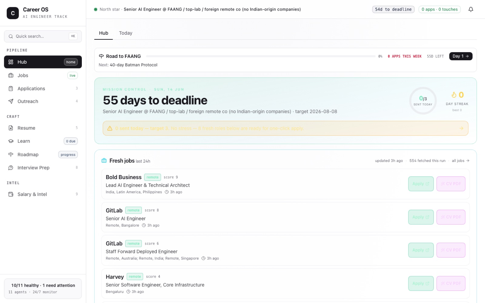 Career OS — live screenshot